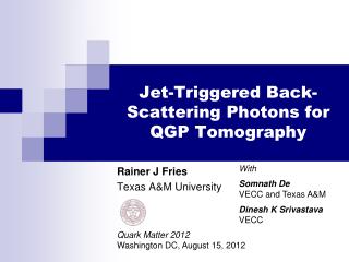 Jet-Triggered Back-Scattering Photons for QGP Tomography