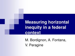 Measuring horizontal inequity in a federal context