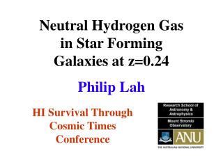 Neutral Hydrogen Gas in Star Forming Galaxies at z=0.24