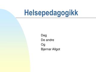 helsepedagogikk