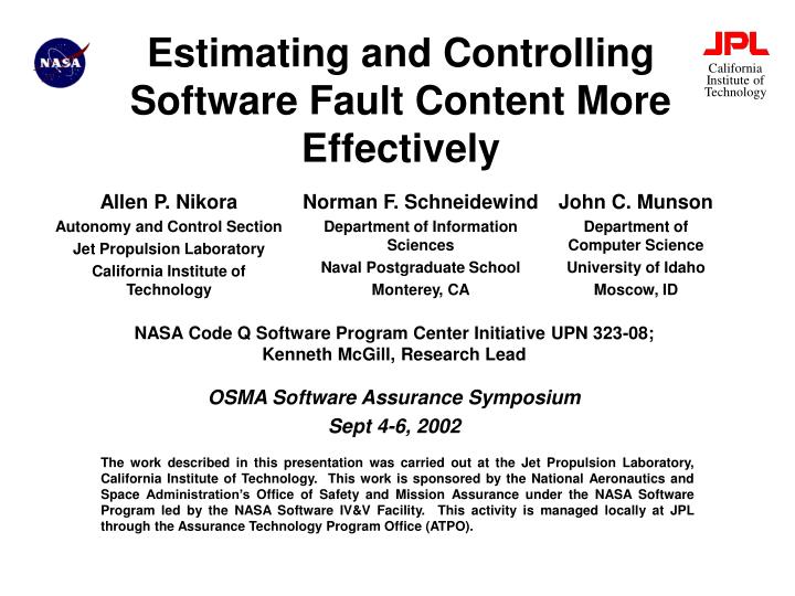 estimating and controlling software fault content more effectively