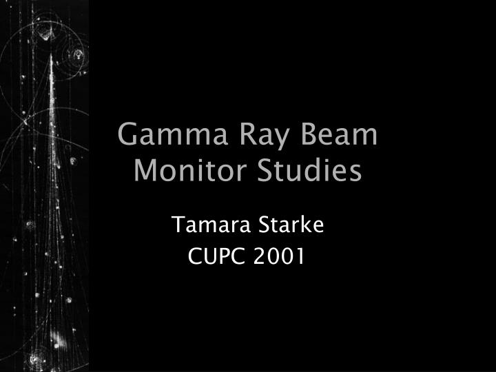 gamma ray beam monitor studies