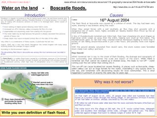 Water on the land - Boscastle floods,