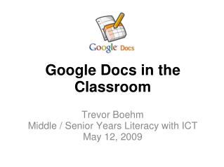 Google Docs in the Classroom
