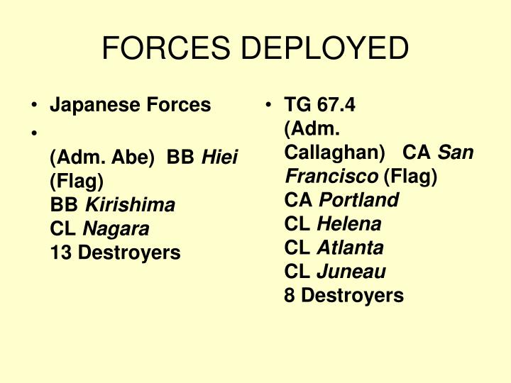 forces deployed