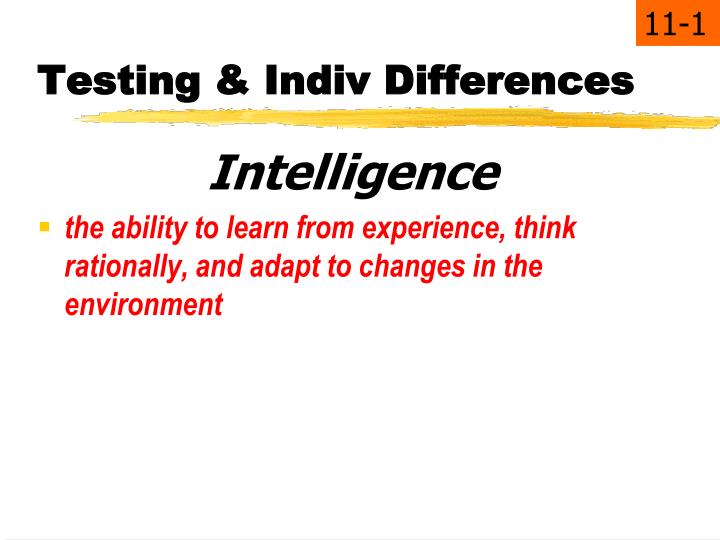 testing indiv differences