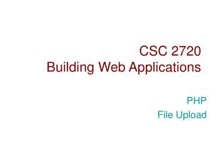 CSC 2720 Building Web Applications