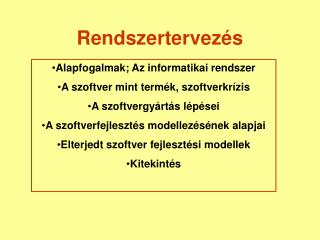 rendszertervez s