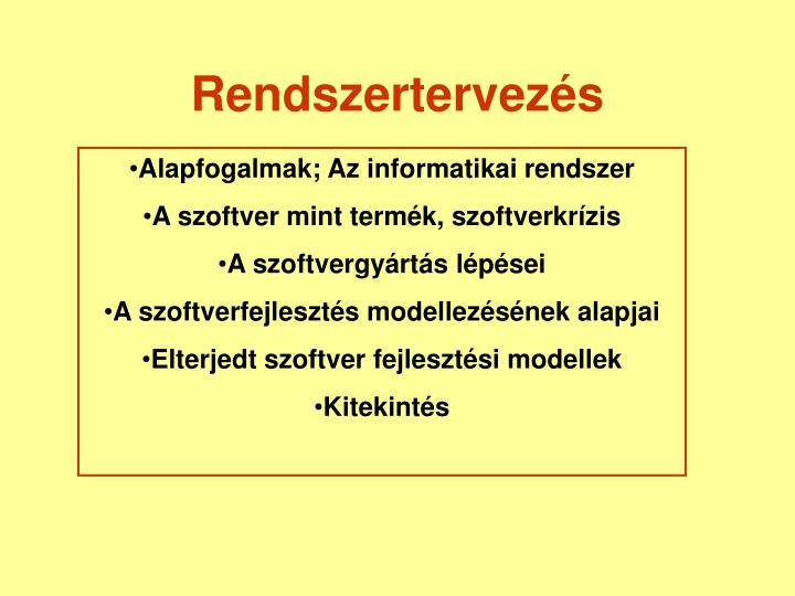 rendszertervez s