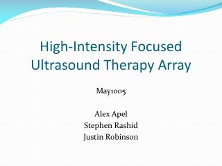 High-Intensity Focused Ultrasound Therapy Array