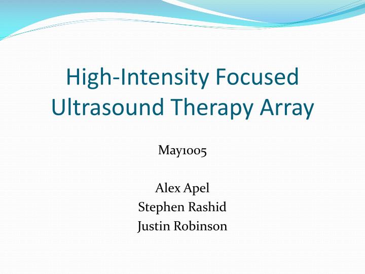 high intensity focused ultrasound therapy array