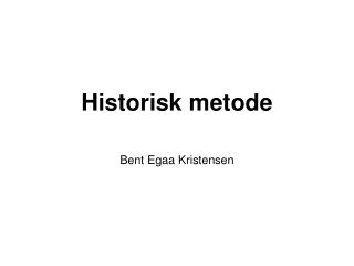 historisk metode