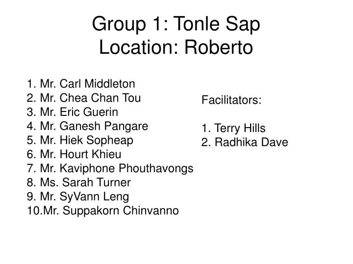 group 1 tonle sap location roberto