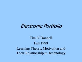 Electronic Portfolio