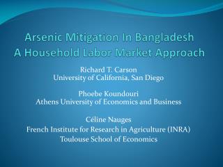 Arsenic Mitigation In Bangladesh A Household Labor Market Approach
