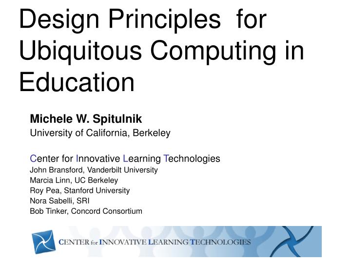 design principles for ubiquitous computing in education