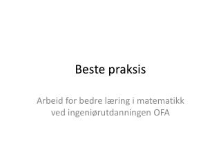 Beste praksis