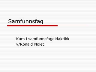 samfunnsfag
