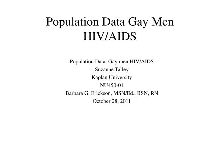 population data gay men hiv aids