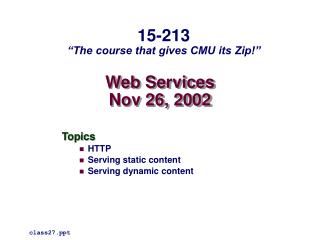 Web Services Nov 26, 2002