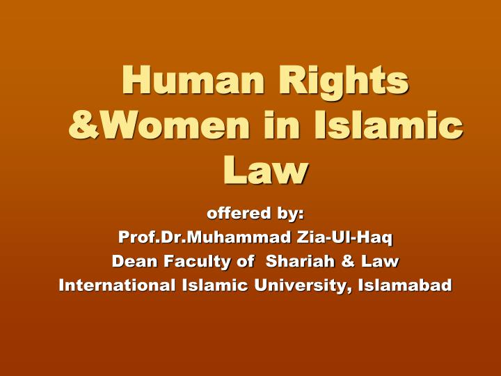 human rights women in islamic law