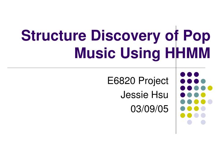 structure discovery of pop music using hhmm