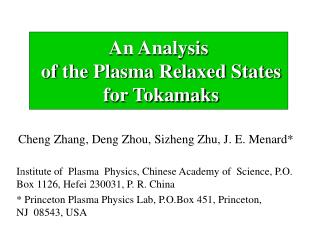 Cheng Zhang, Deng Zhou, Sizheng Zhu, J. E. Menard*