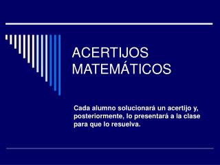 acertijos matem ticos