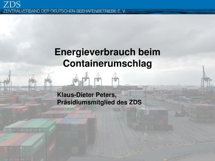 energieverbrauch beim containerumschlag