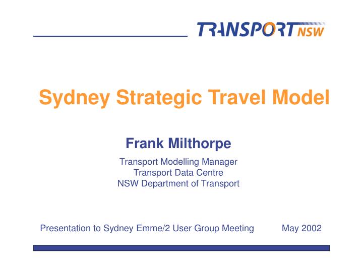 sydney strategic travel model