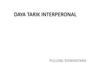 daya tarik interperonal