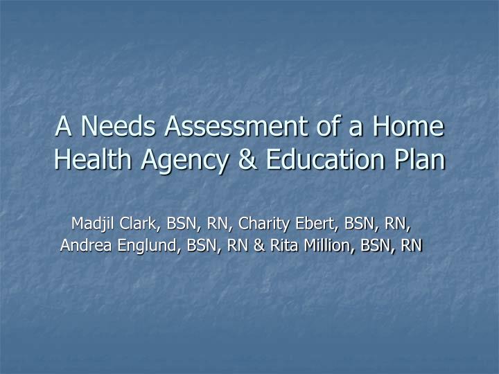 a needs assessment of a home health agency education plan