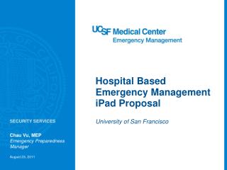 Hospital Based Emergency Management iPad Proposal