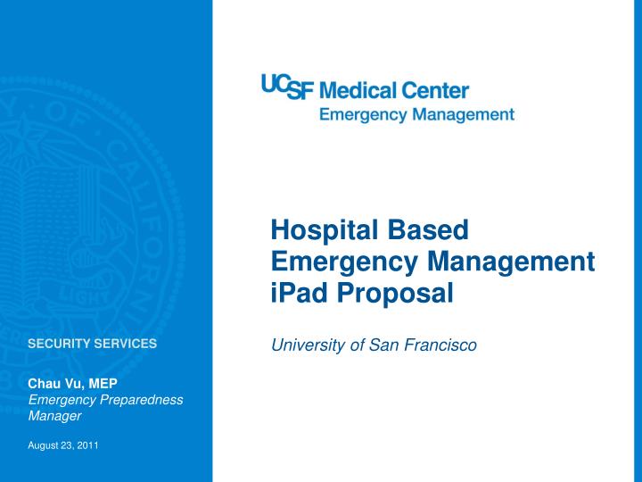 hospital based emergency management ipad proposal