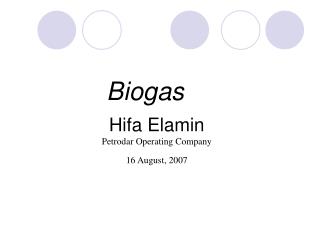 Hifa Elamin Petrodar Operating Company 16 August, 2007