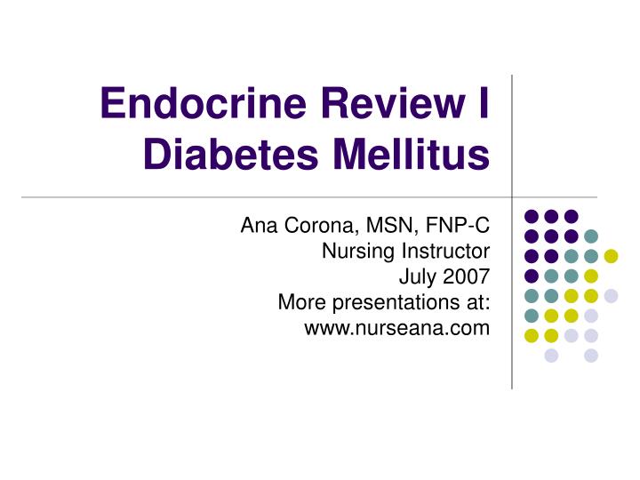 endocrine review i diabetes mellitus