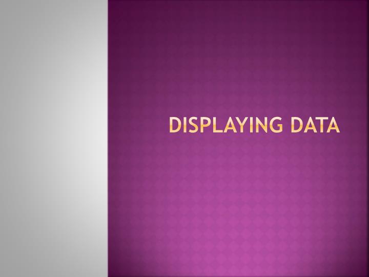 displaying data
