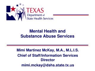 Mental Health and Substance Abuse Services