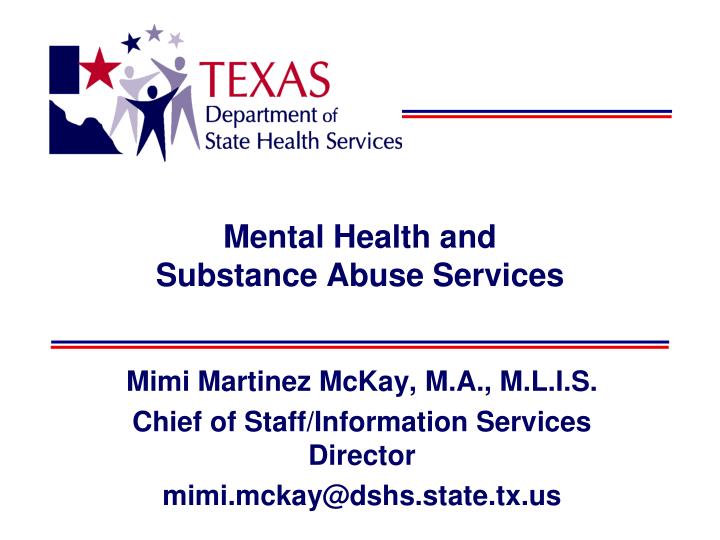 mental health and substance abuse services