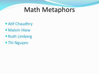Math Metaphors