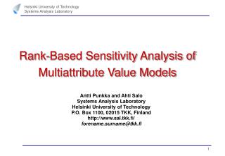 Rank-Based Sensitivity Analysis of Multiattribute Value Models