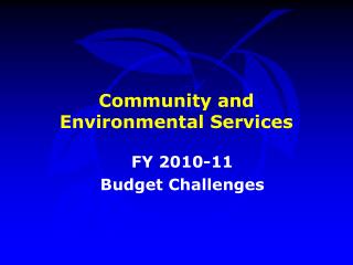 Community and Environmental Services