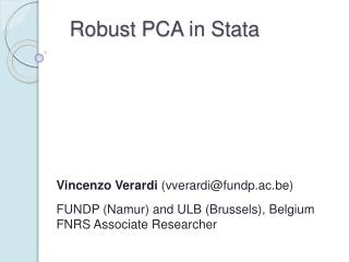 Robust PCA in Stata