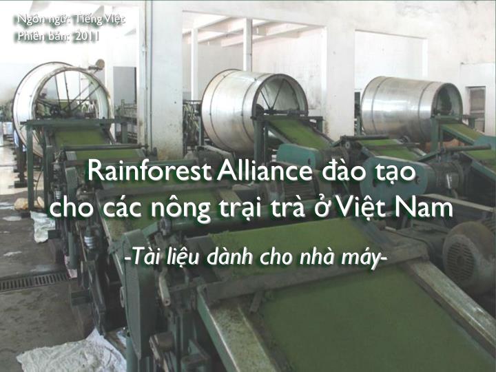 rainforest alliance o t o cho c c n ng tr i tr vi t nam