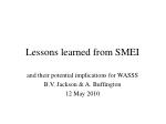 Lessons learned from SMEI - slide 1