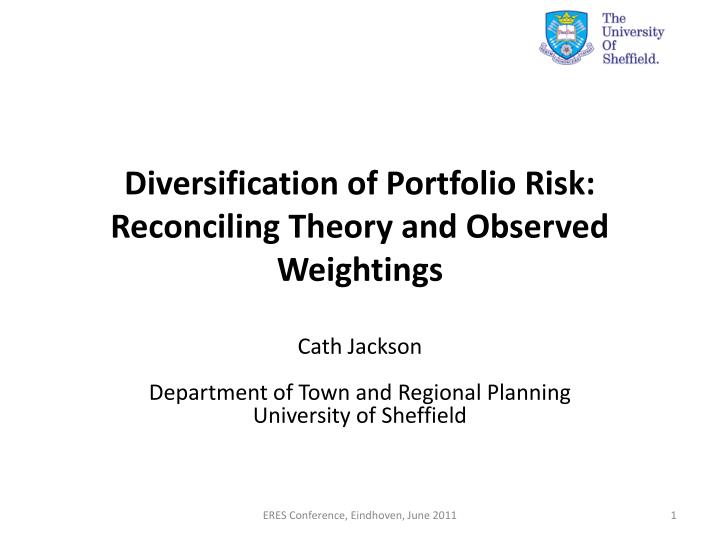diversification of portfolio risk reconciling theory and observed weightings