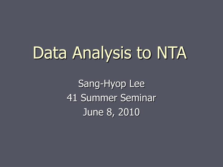 data analysis to nta