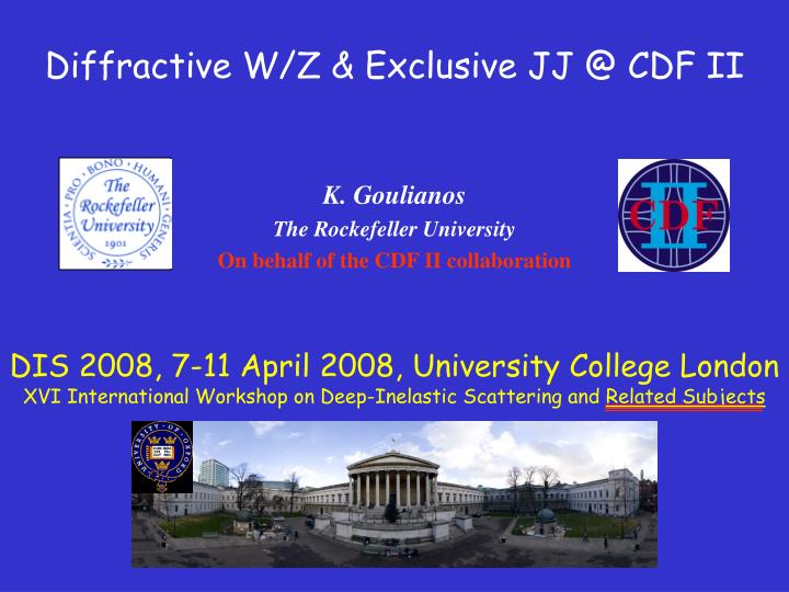 diffractive w z exclusive jj @ cdf ii