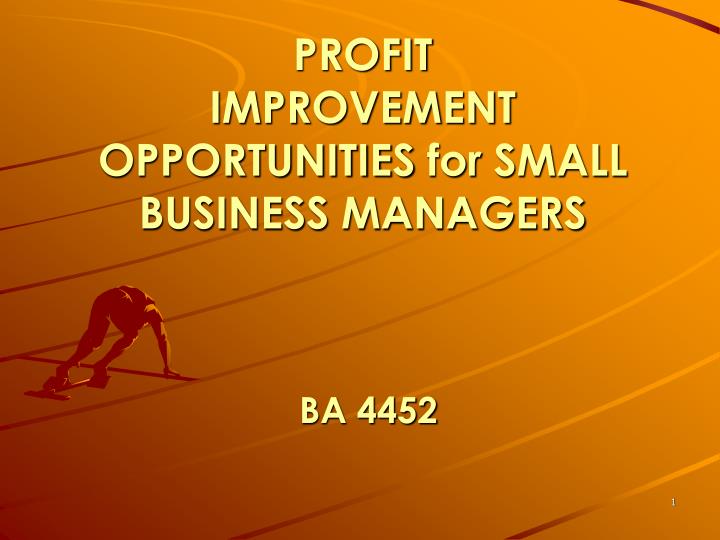 profit improvement opportunities for small business managers