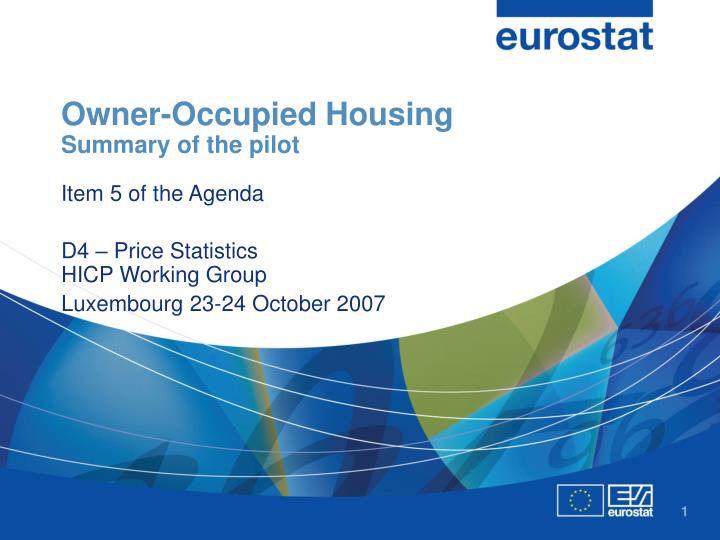 owner occupied housing summary of the pilot item 5 of the agenda